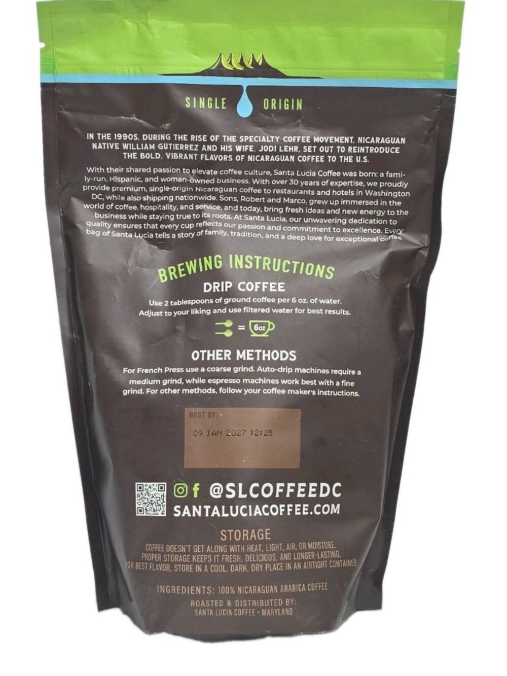 Santa Lucia Coffee Year Blend 2-PACK Nicaraguan Dark Roast Ground Coffee 16oz EA - Picture 3 of 3